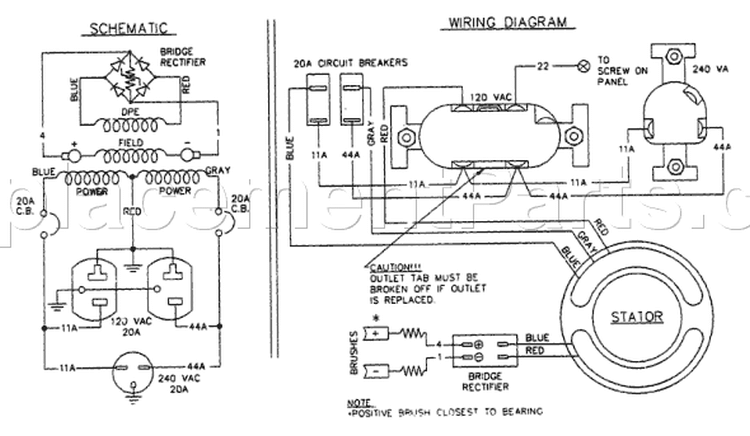 Page B Diagram and Parts List for 9676-0 S-4000 Briggs and Stratton Generator